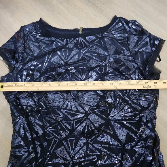 Vince Camuto Navy Sequin Dress Size 12 - Picture 11 of 14